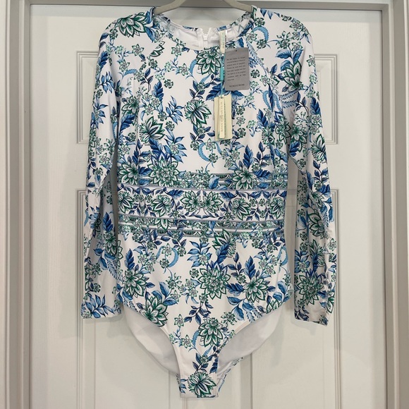 Sea Level Habitat Long Sleeve Rashguard Swimsuit in White New With Tags - Picture 4 of 9